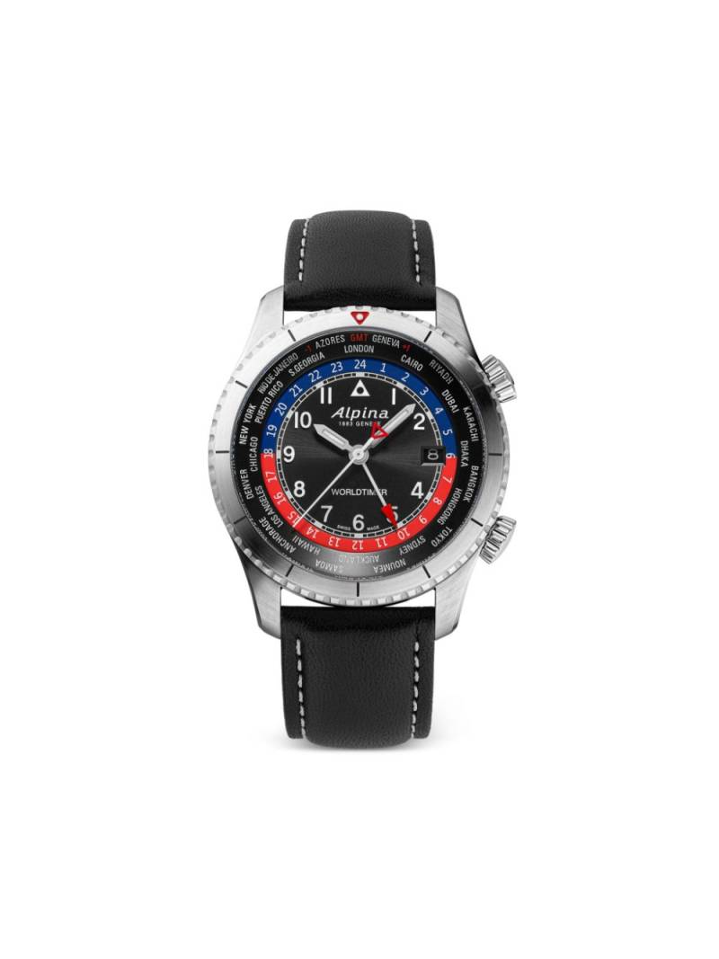 Alpina Startimer Pilot Quartz Worldtimer 41mm - Black von Alpina