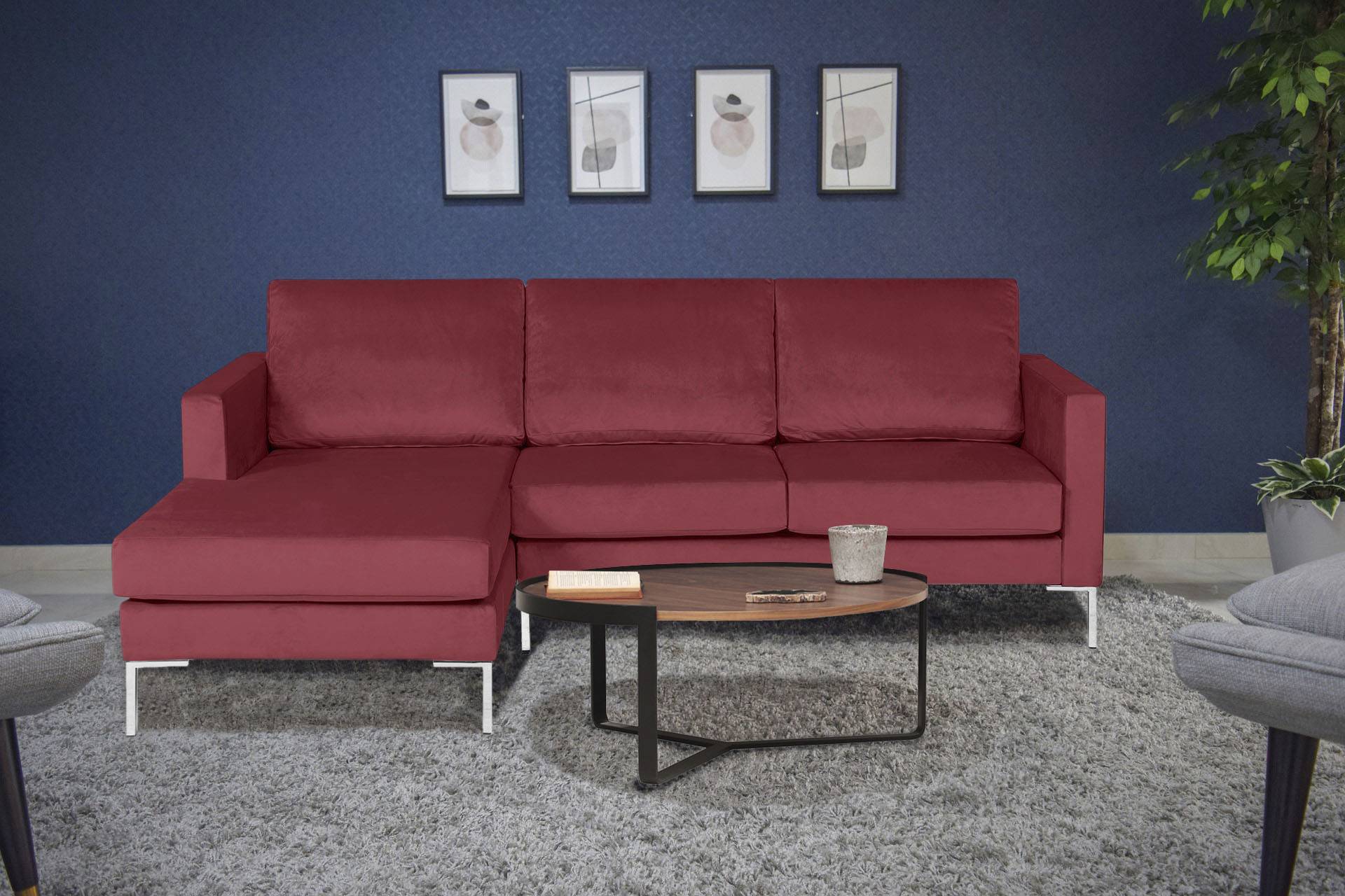 Alte Gerberei Ecksofa »Velina, L-Form«, mit Metall-Winkelfüssen, Breite 209 cm von Alte Gerberei