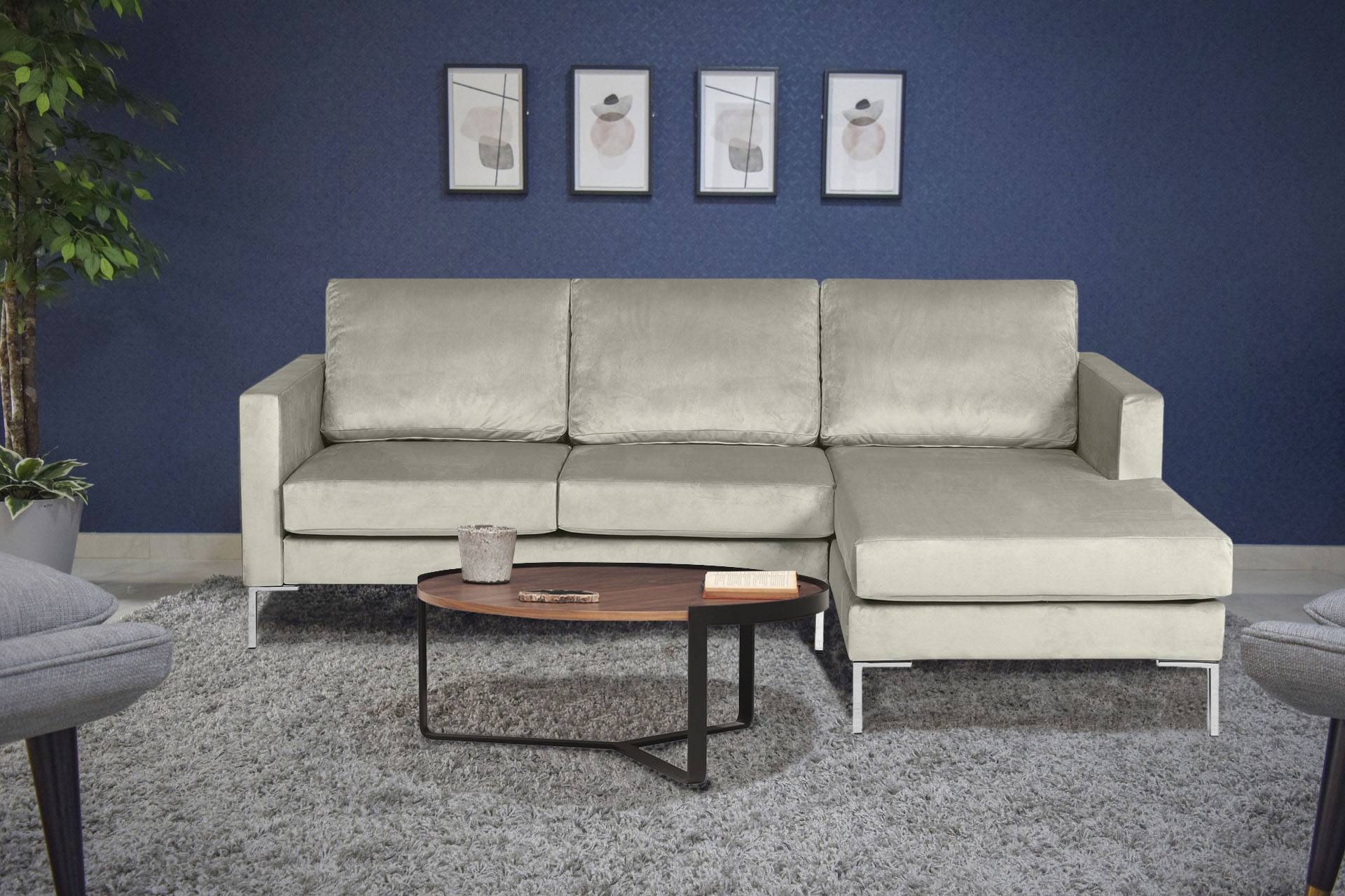 Alte Gerberei Ecksofa »Velina, L-Form«, mit Metall-Winkelfüssen, Breite 209 cm von Alte Gerberei