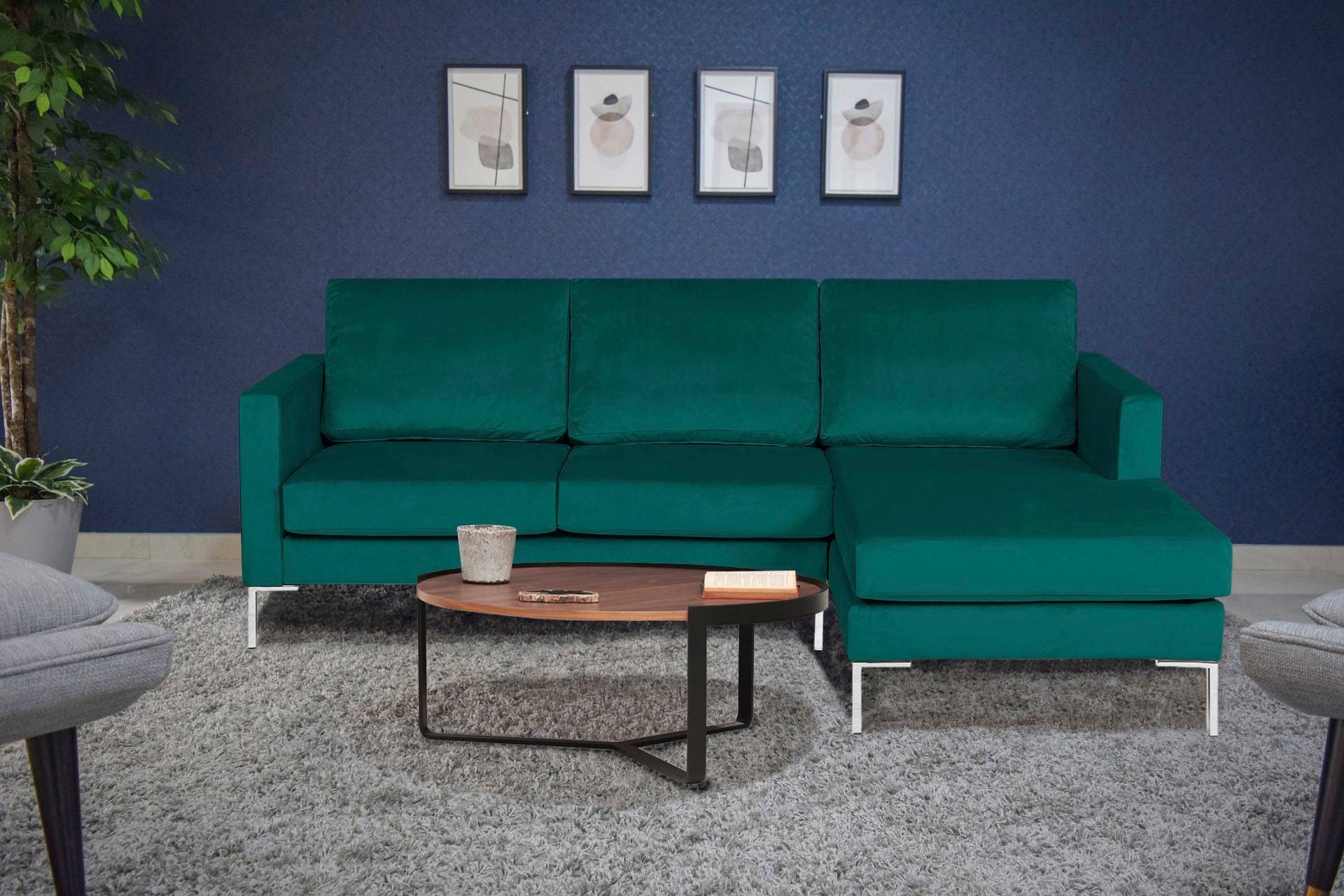 Alte Gerberei Ecksofa »Velina, L-Form«, mit Metall-Winkelfüssen, Breite 209 cm von Alte Gerberei