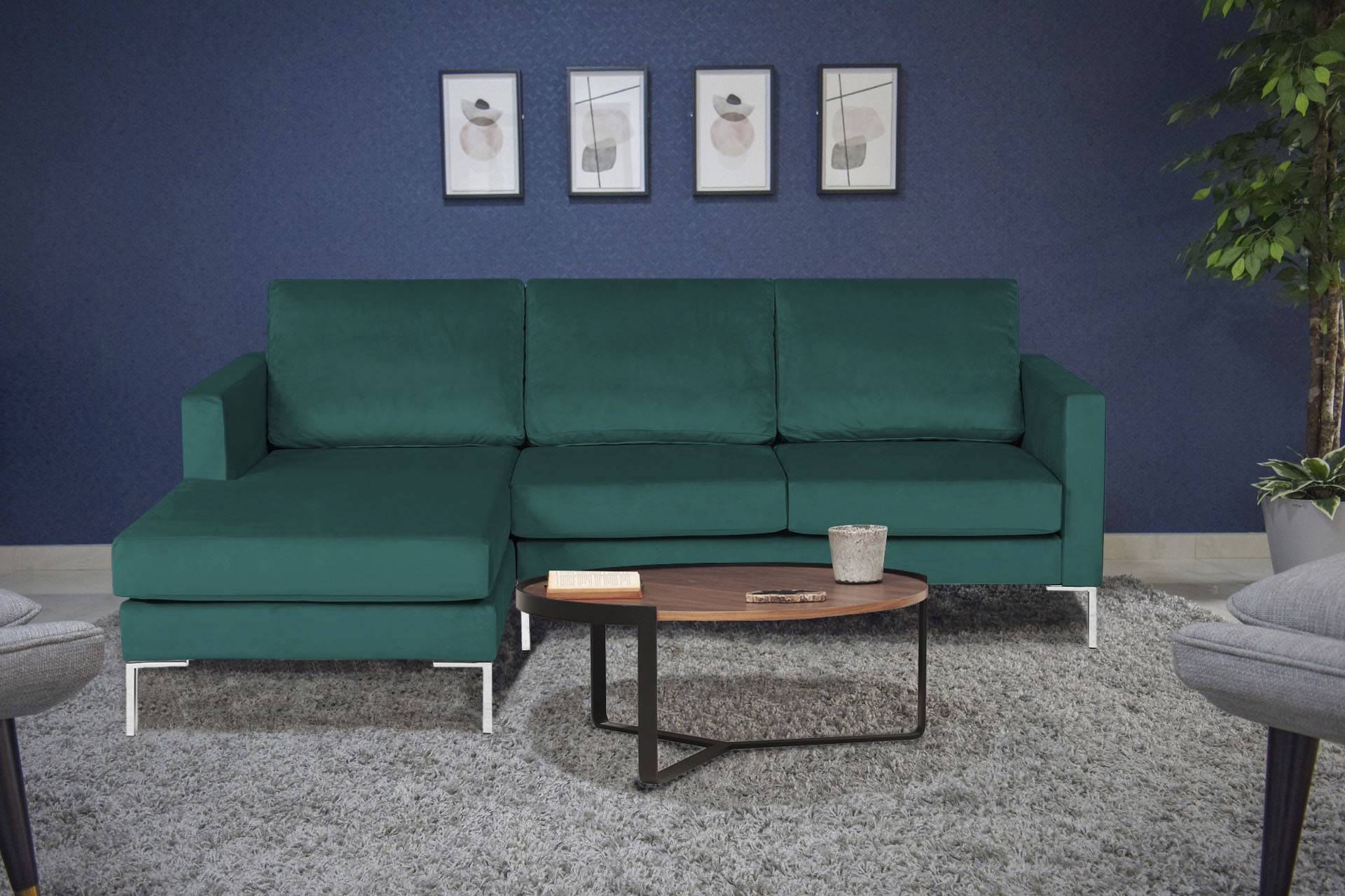 Alte Gerberei Ecksofa »Velina, L-Form«, mit Metall-Winkelfüssen, Breite 209 cm von Alte Gerberei