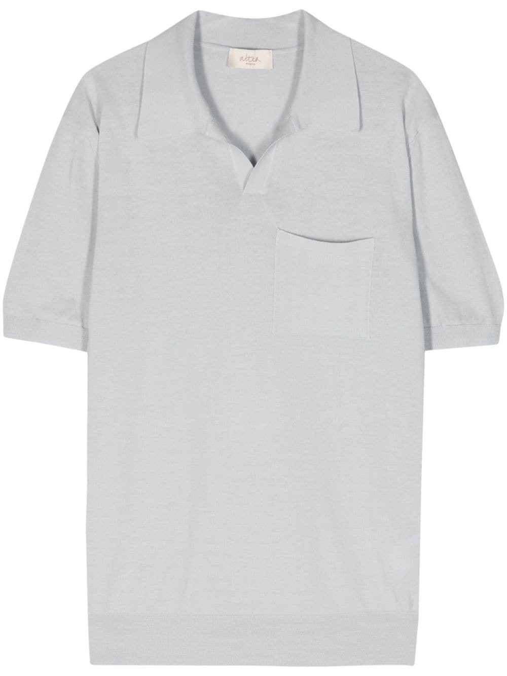 Altea fine-knit linen-blend polo shirt - Grey von Altea