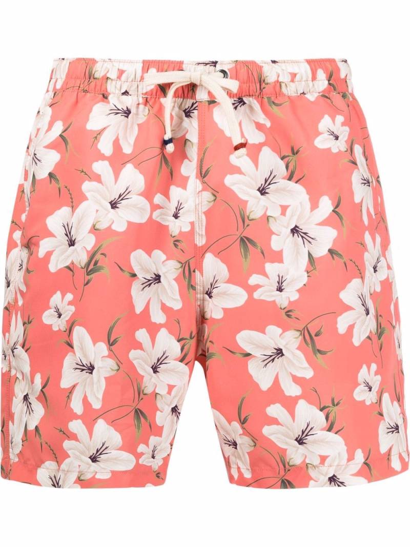 Altea floral-print swim shorts - Orange von Altea