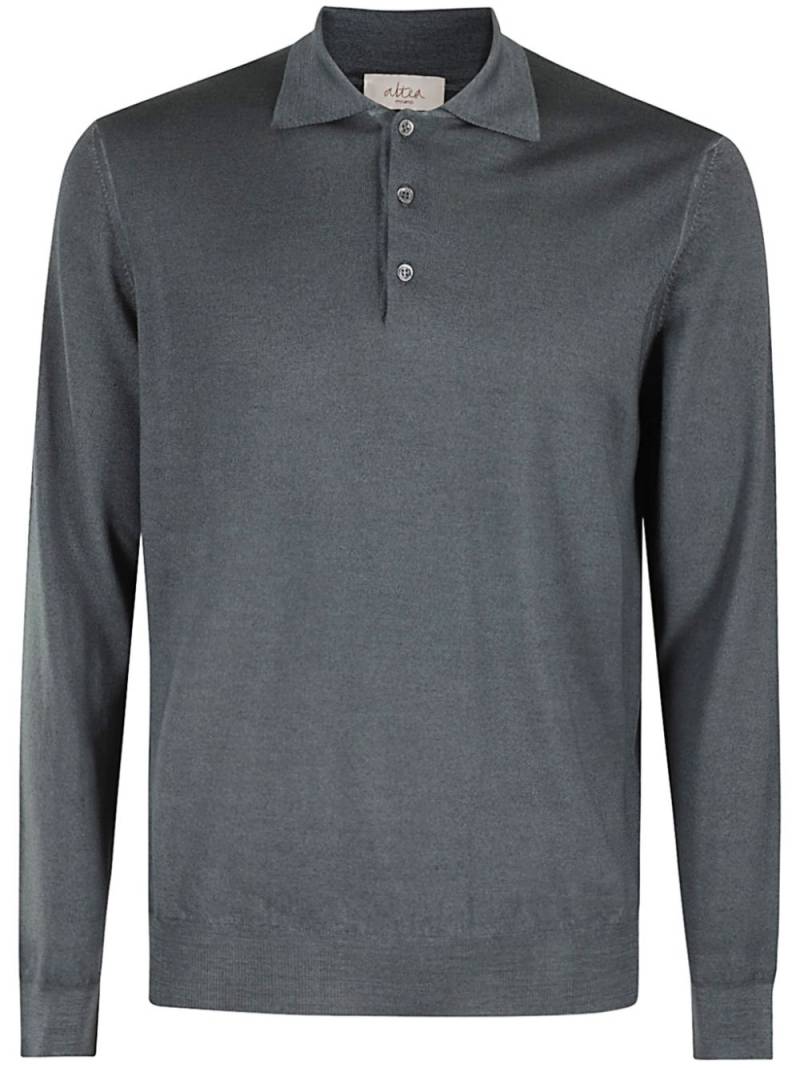 Altea long-sleeve wool polo shirt - Grey von Altea