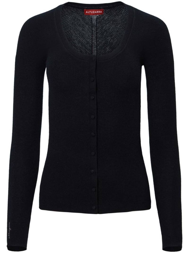 Altuzarra Jones logo-embroidered cashmere cardigan - Black von Altuzarra