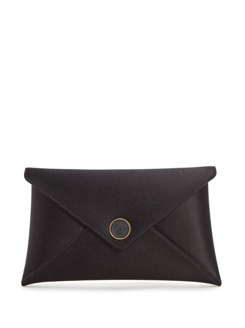 Altuzarra Medallion envelope satin clutch bag - Black von Altuzarra