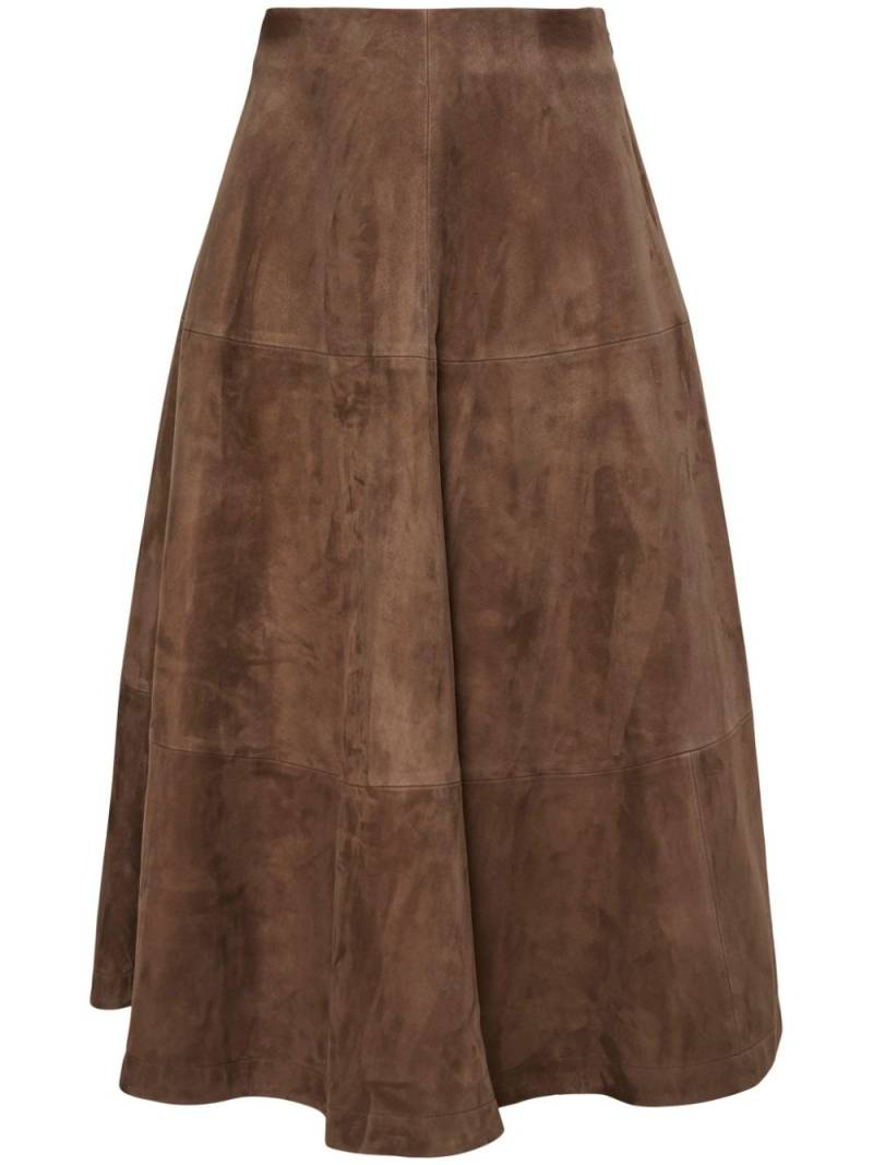 Altuzarra Varda suede midi skirt - Brown von Altuzarra