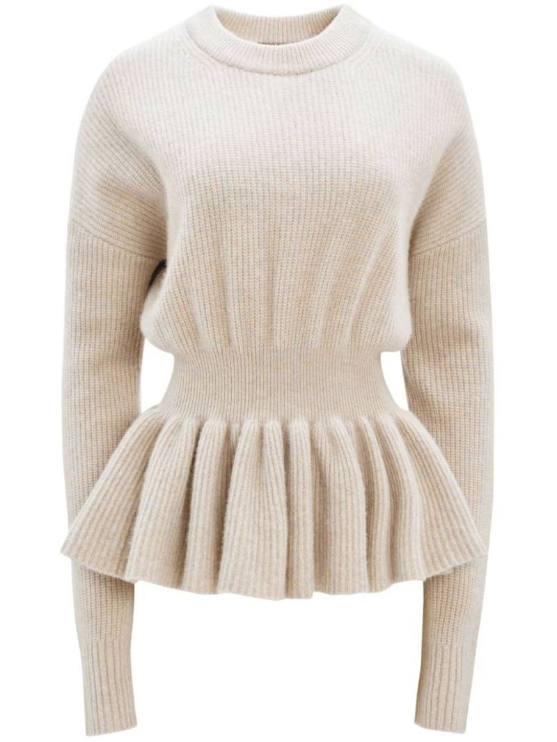 Altuzarra Vido peplum-waist jumper - Neutrals von Altuzarra