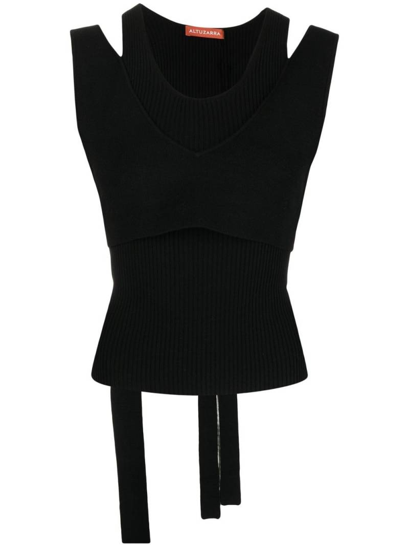 Altuzarra layered knitted top - Black von Altuzarra