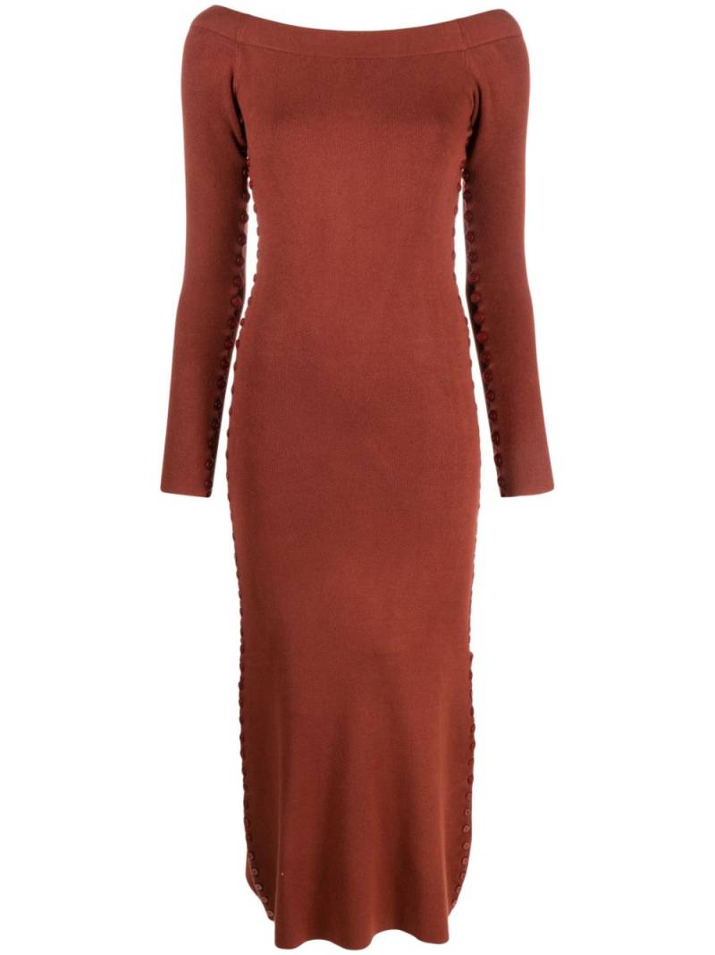 Altuzarra long-sleeved knitted midi dress - Orange von Altuzarra