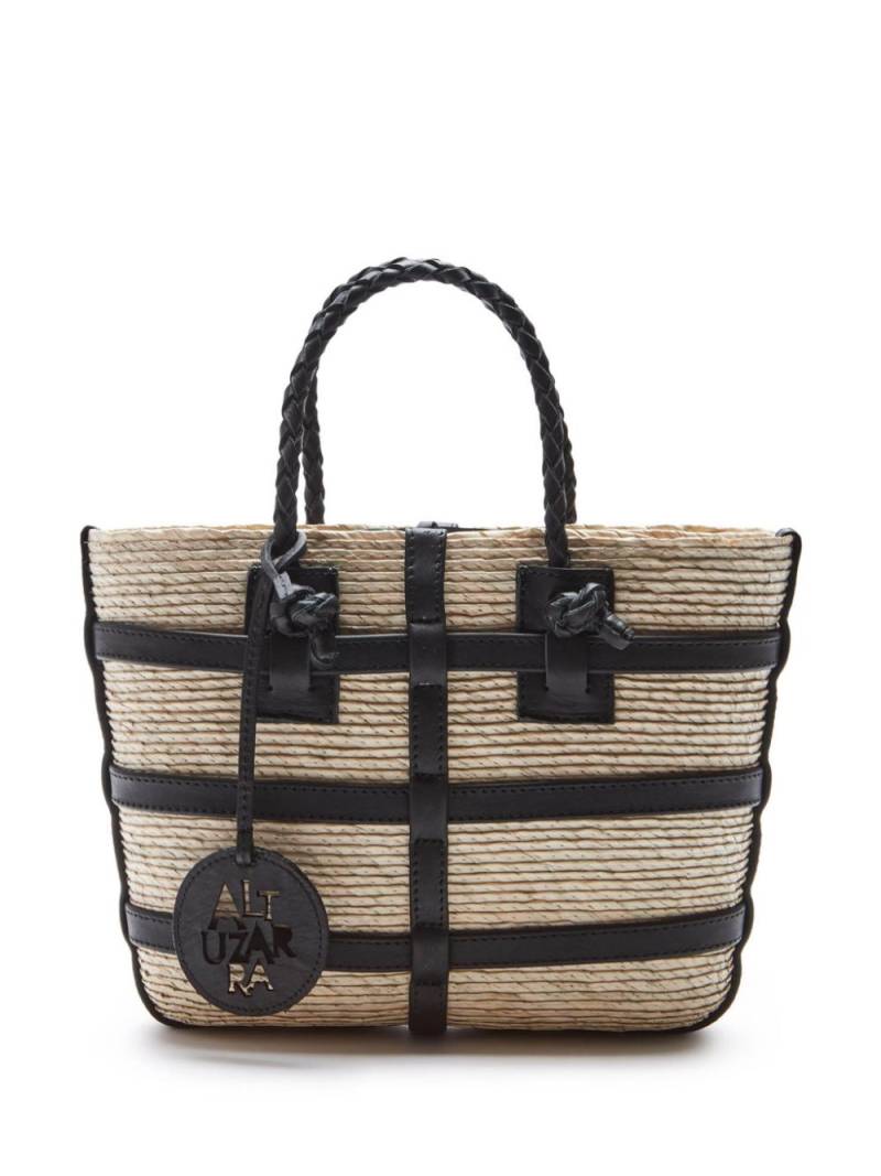 Altuzarra mini Watermill raffia tote bag - Neutrals von Altuzarra