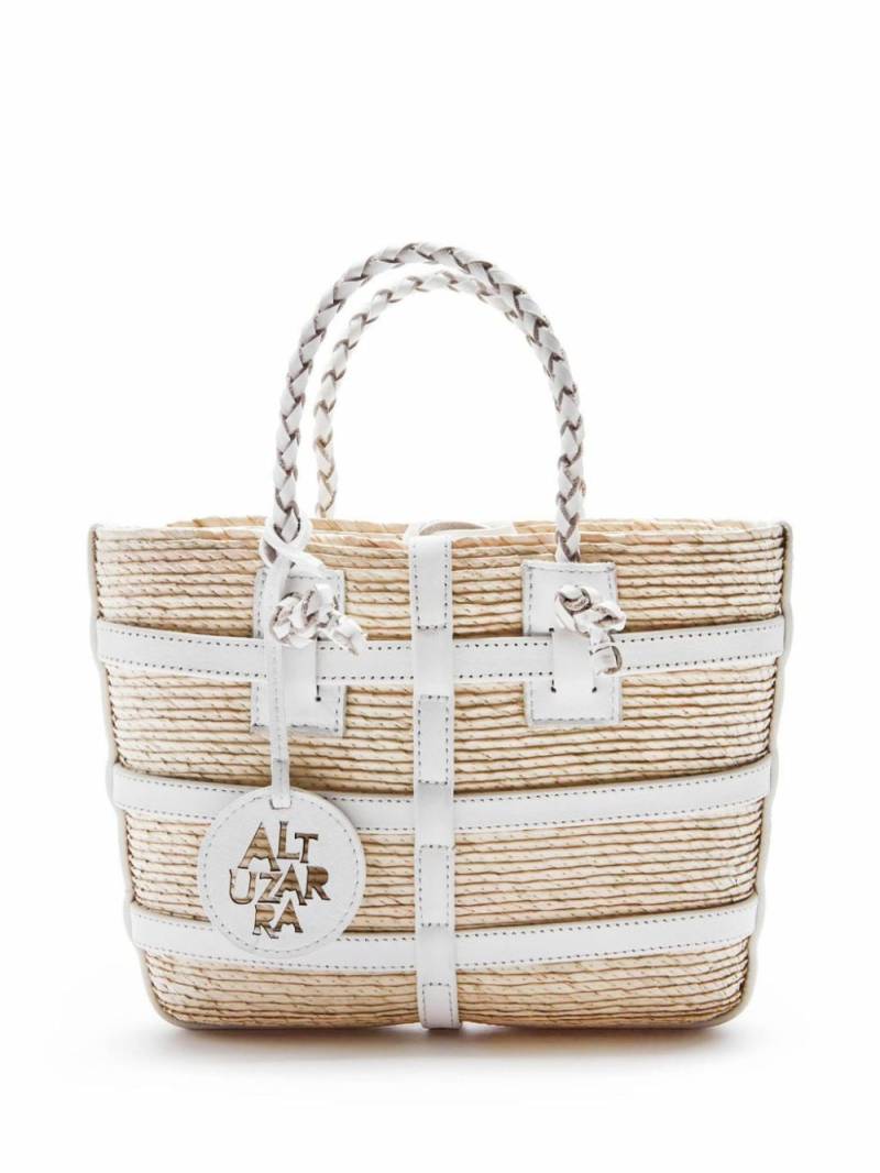 Altuzarra mini Watermill raffia tote bag - Neutrals von Altuzarra