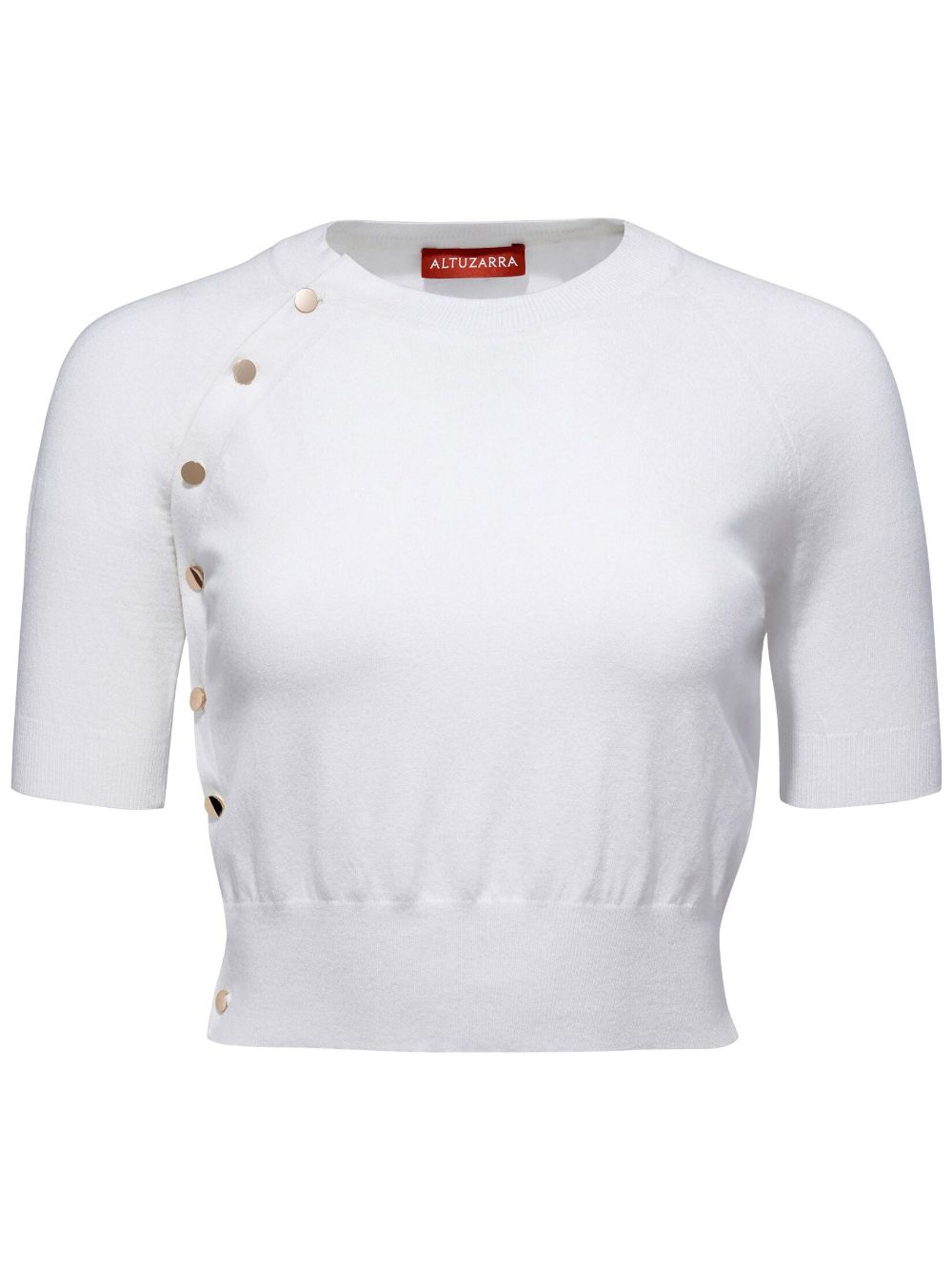 Altuzarra short-sleeve knitted crop top - White von Altuzarra