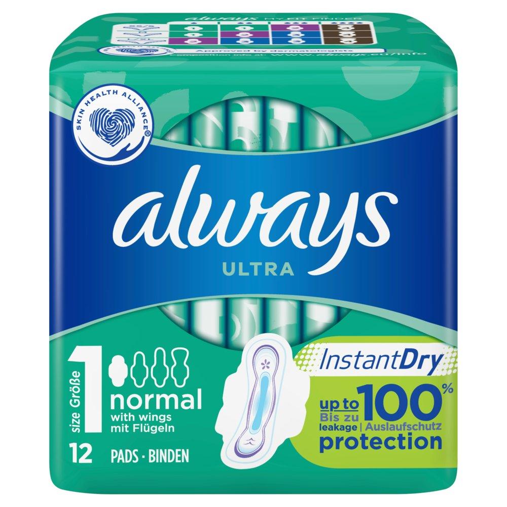 Binde Ultra Normal Mit Flügeln Damen  12 Pezzi von always