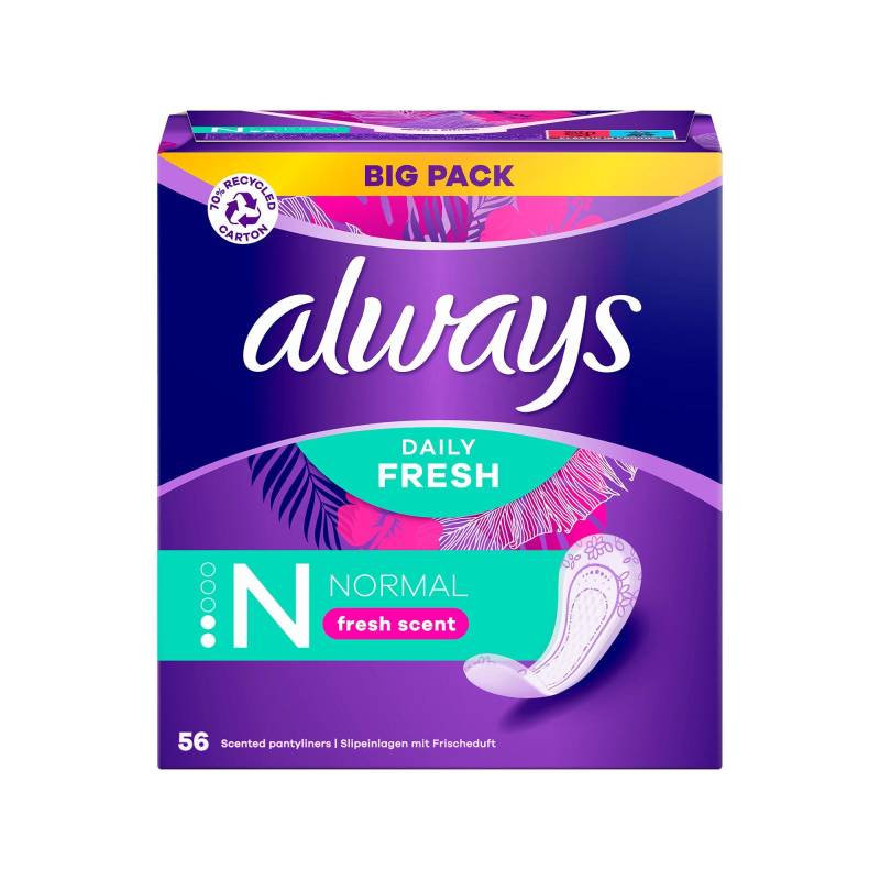 Slipeinlage Fresh & Protect Normal Fresh Big Pack Damen  56STK von always