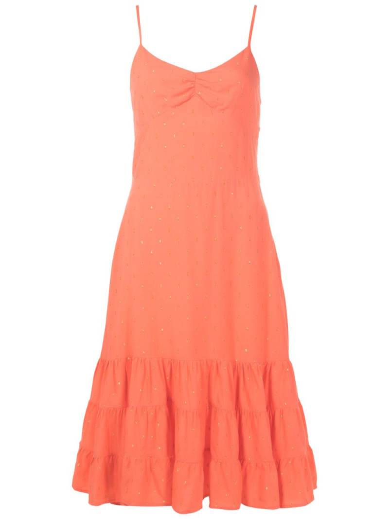 Amapô lurex-detail sleeveless midi dress - Orange von Amapô