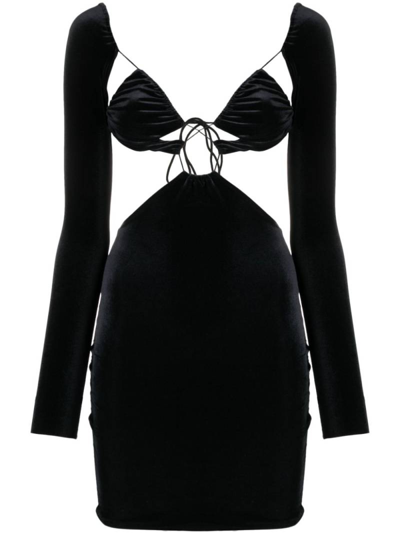 Amazuìn Ahzar cut-out velvet minidress - Black von Amazuìn