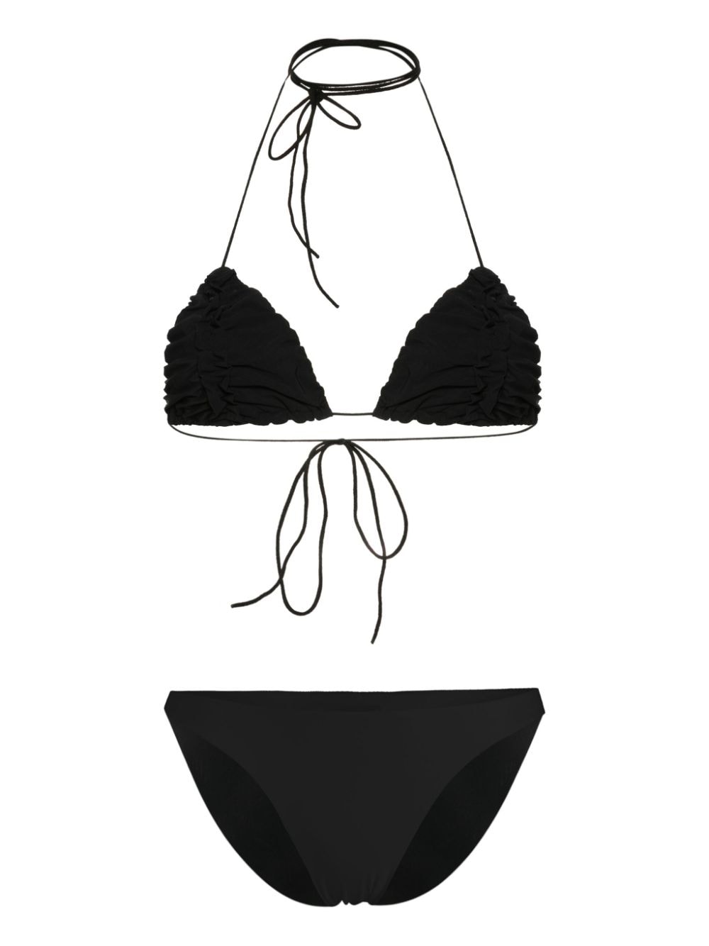 Amazuìn Janin ruffle-trim bikini set - Black von Amazuìn