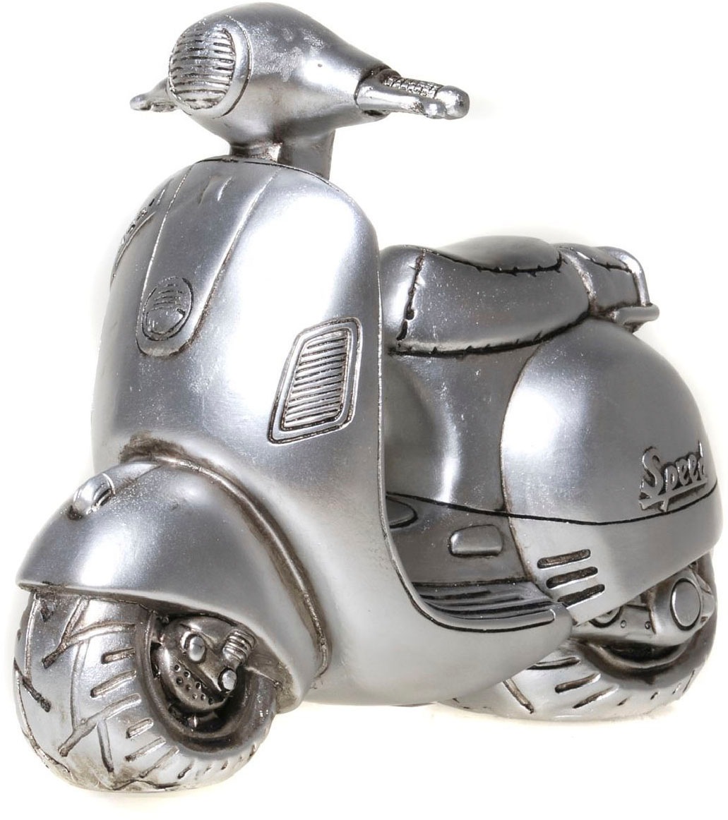 Ambiente Haus Spardose »Motorroller, silberfarben«, (1 tlg.), Sparschwein, Retro-Design, ideales Geschenk von Ambiente Haus