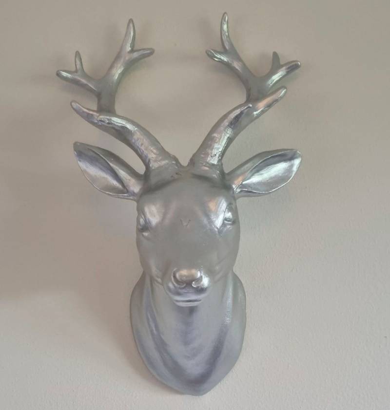 Ambiente Haus Tierfigur »Hirsch Wanddeko - silber (H) 29cm« von Ambiente Haus