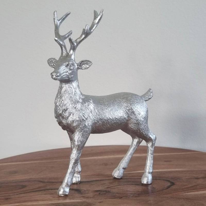 Ambiente Haus Tierfigur »Hirschfigur - stehend silber (H) 20cm« von Ambiente Haus