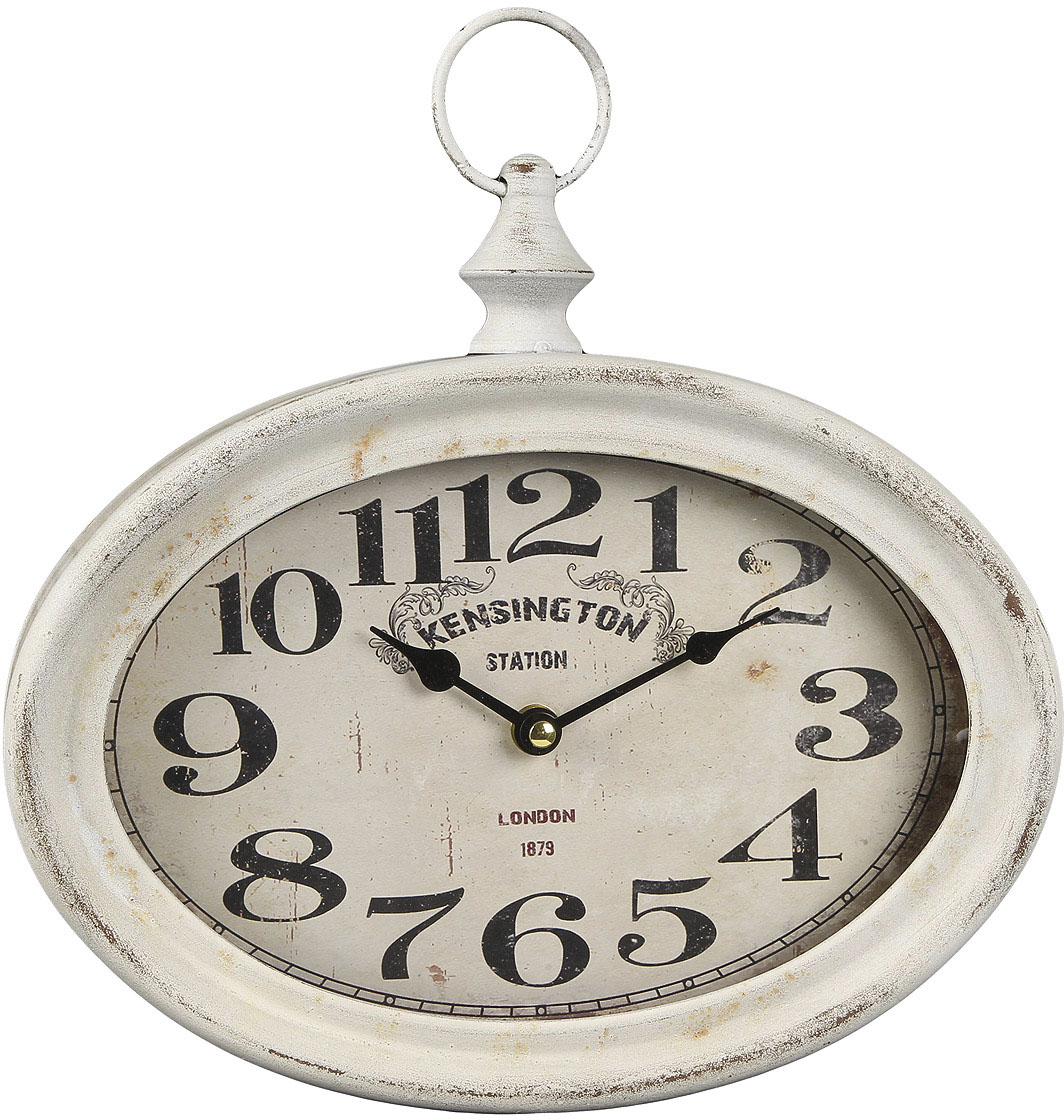 Ambiente Haus Wanduhr »Antikweiss Wanduhr aus metall 27cm« Ambiente Haus Wanduhr »Antikweiss Wanduhr aus metall 27cm« von Ambiente Haus