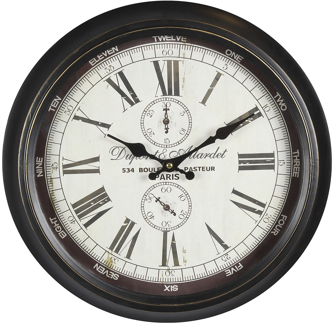 Ambiente Haus Wanduhr »Dupont Wanduhr aus Metall 40cm« von Ambiente Haus