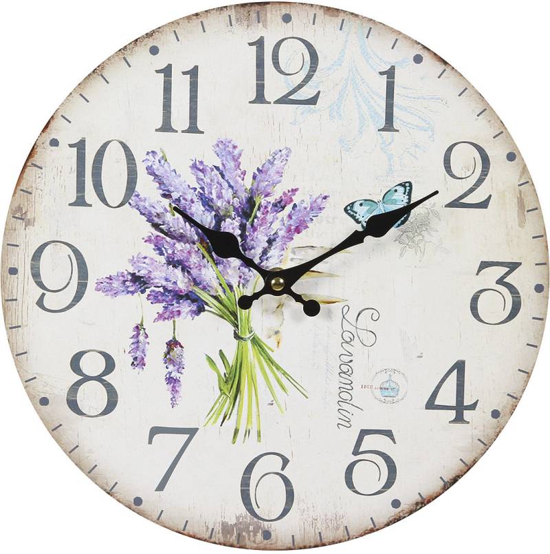 Ambiente Haus Wanduhr »Lavendel Wanduhr 28cm« von Ambiente Haus