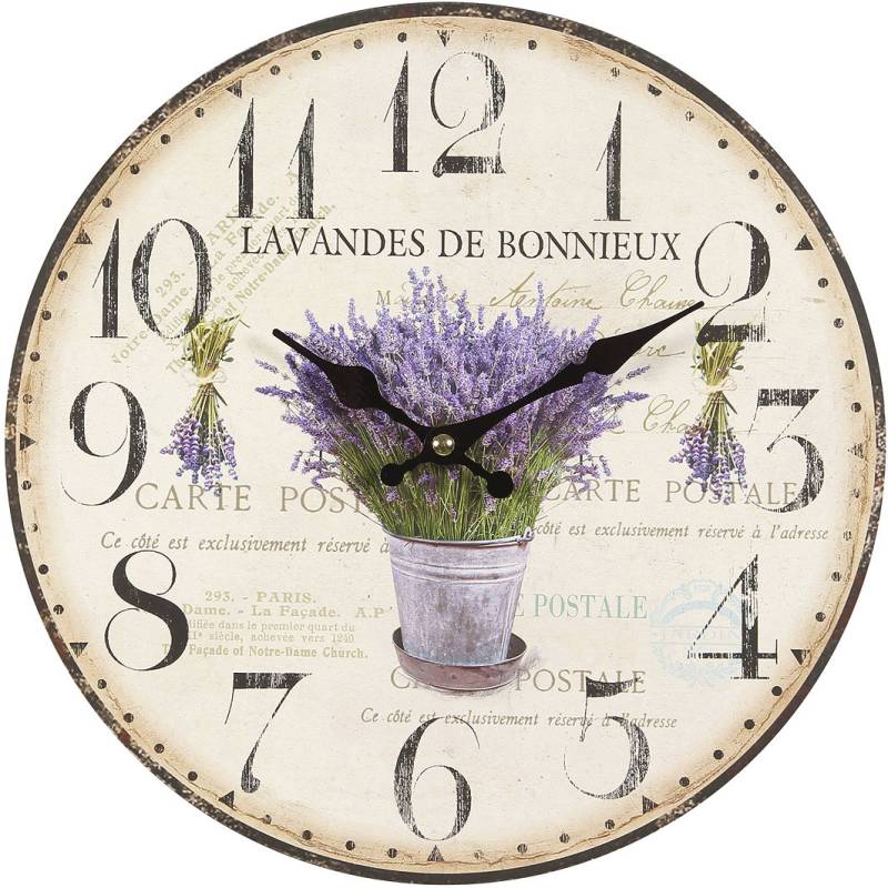 Ambiente Haus Wanduhr »Lavendel Wanduhr 28cm« von Ambiente Haus