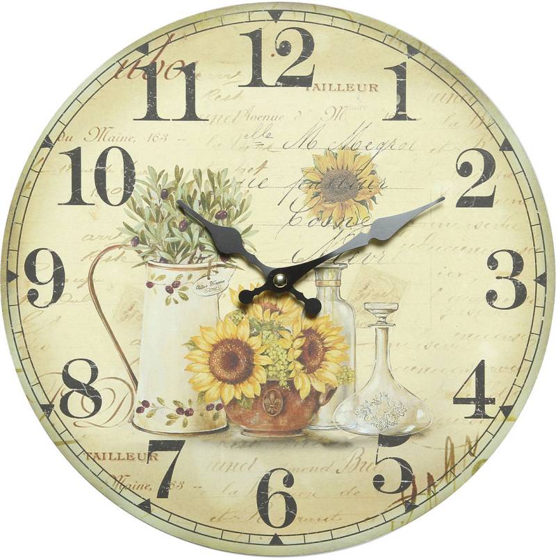 Ambiente Haus Wanduhr »Sonnenblume Wanduhr 28cm« von Ambiente Haus