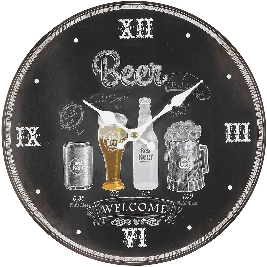 Ambiente Haus Wanduhr »Wanduhr - Beer 28cm« von Ambiente Haus