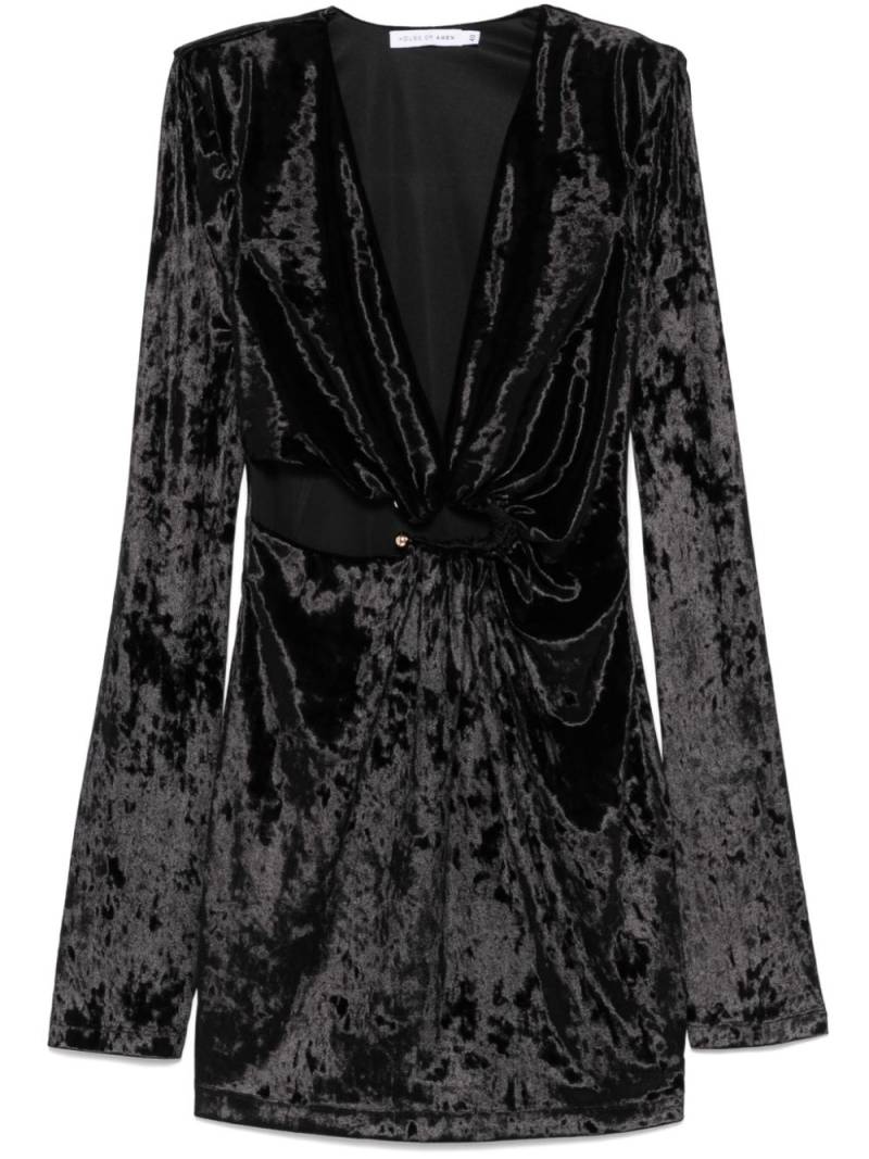 Amen crushed-velvet mini dress - Black von Amen