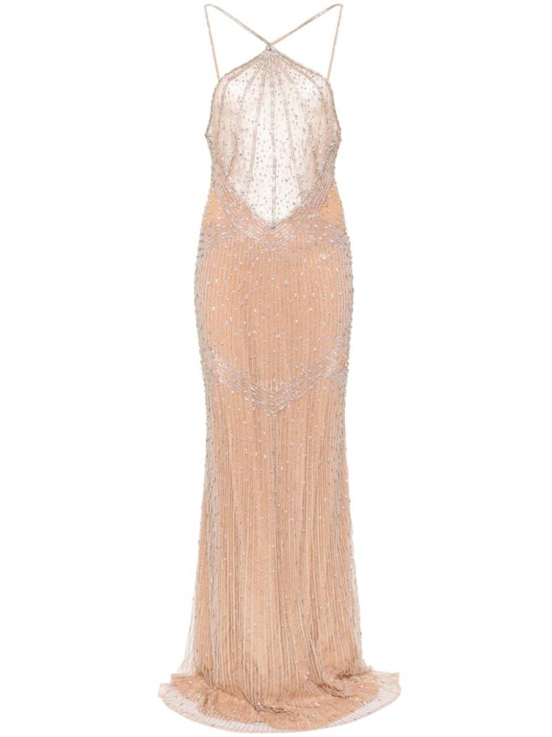 Amen crystal-embellished gown - Neutrals von Amen