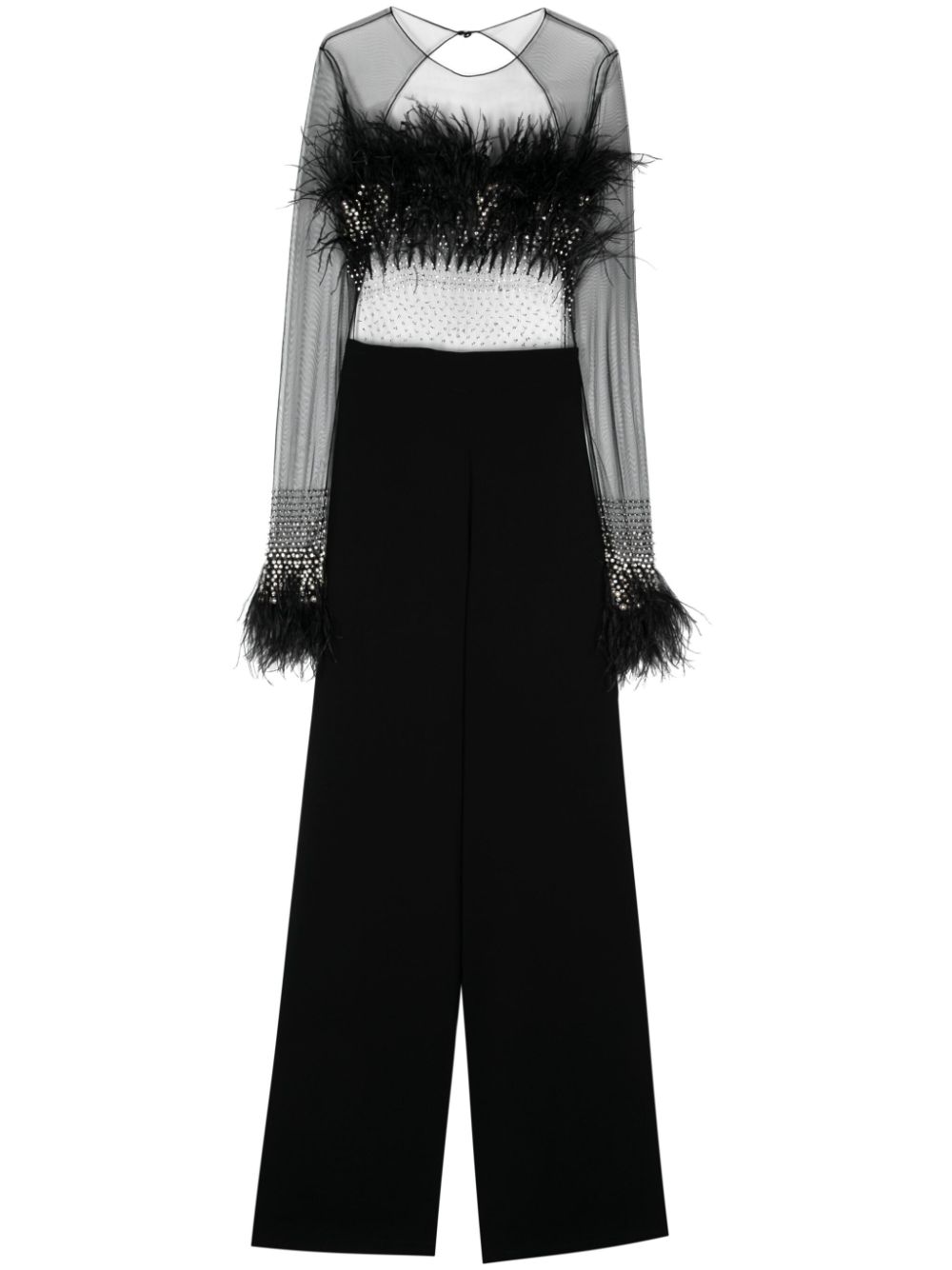 Amen feather jumpsuit - Black von Amen