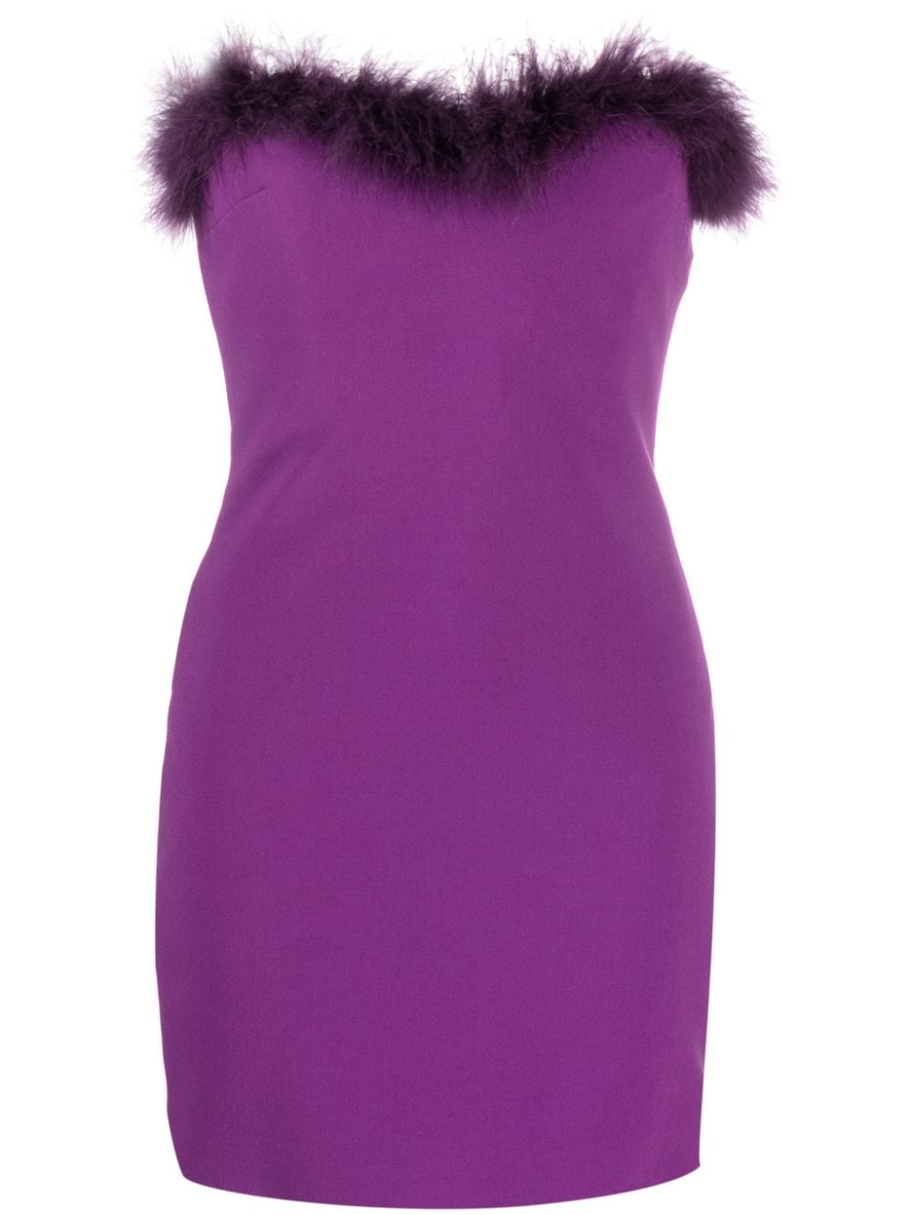 Amen feather-trim strapless crepe minidress - Purple von Amen