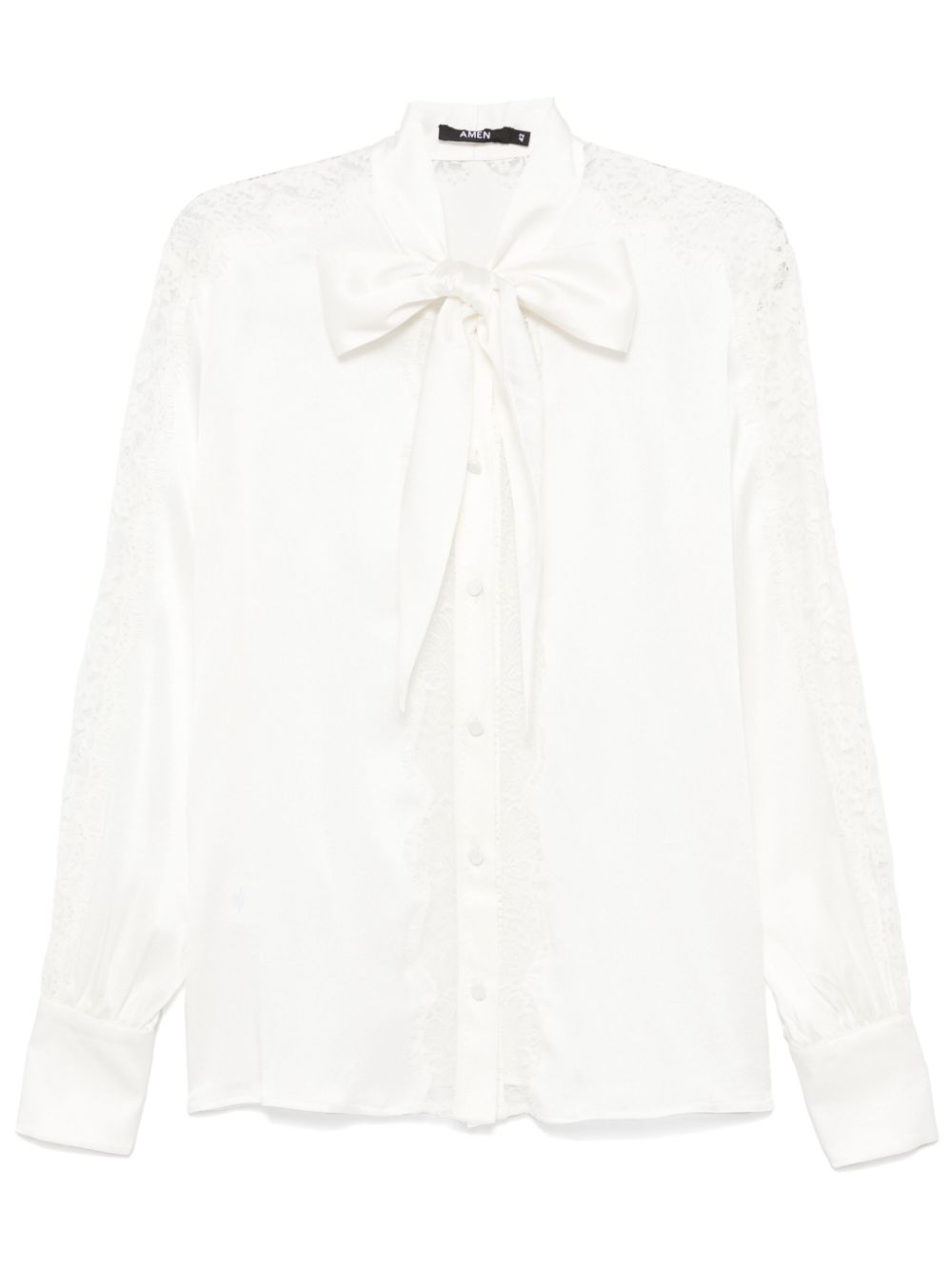 Amen lace-panelling shirt - White von Amen