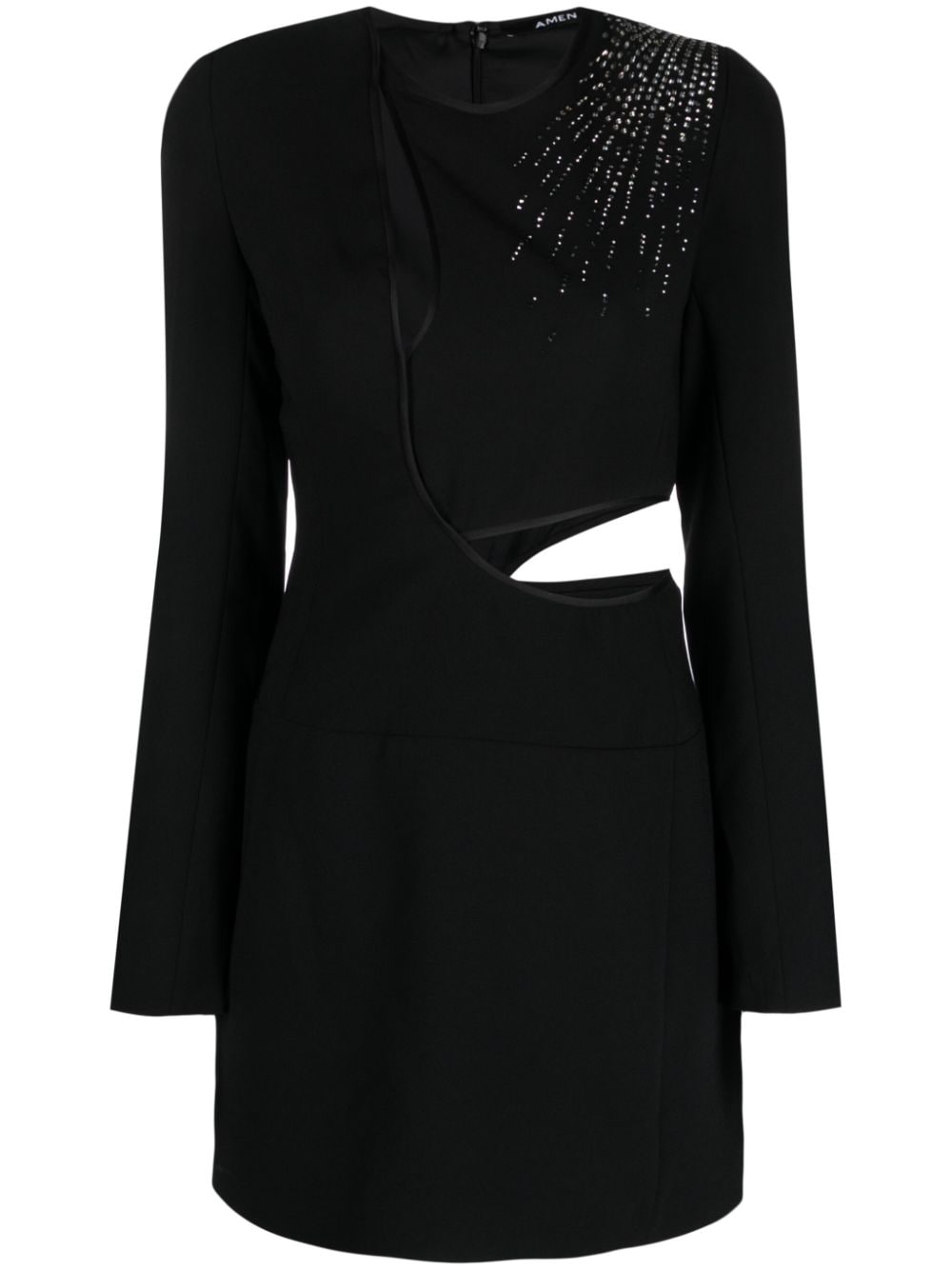 Amen rhinestone-embellished cut out dress - Black von Amen