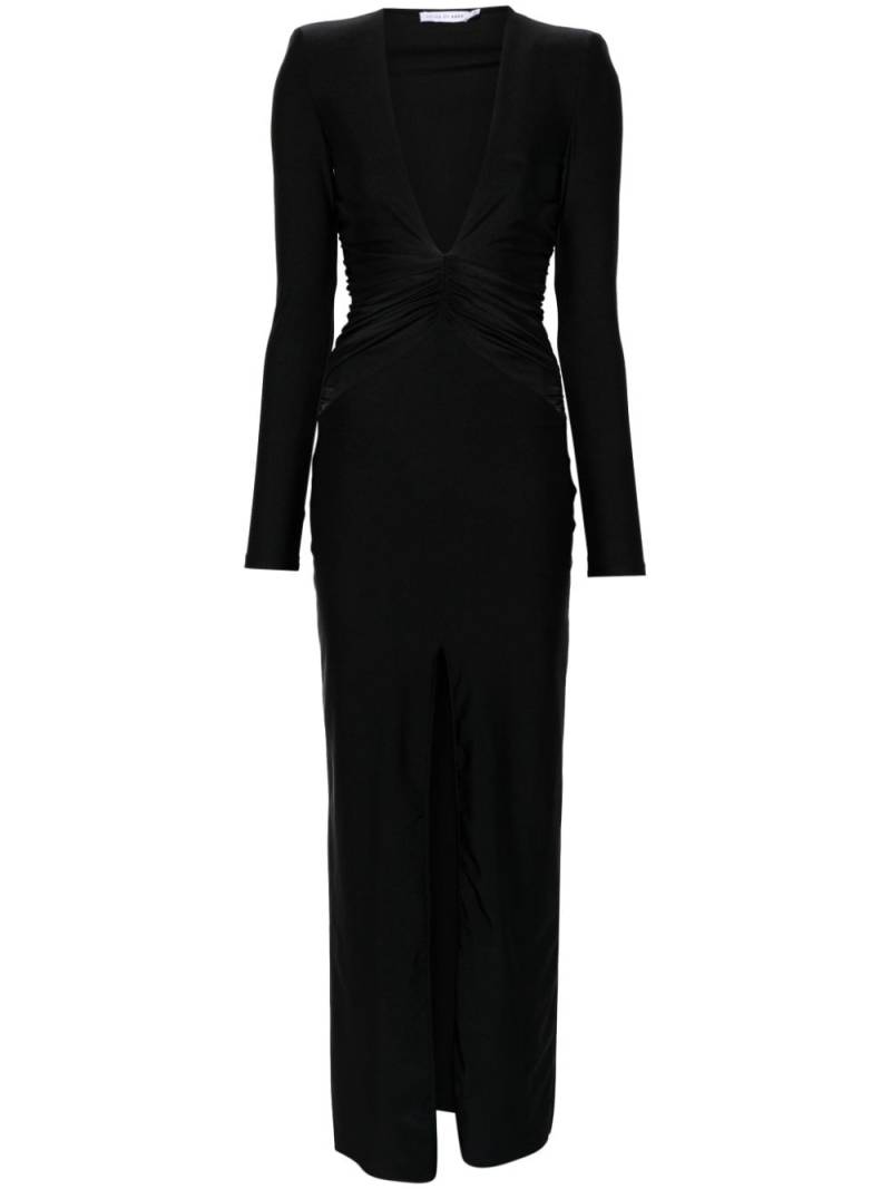 Amen ruched plunge gown - Black von Amen