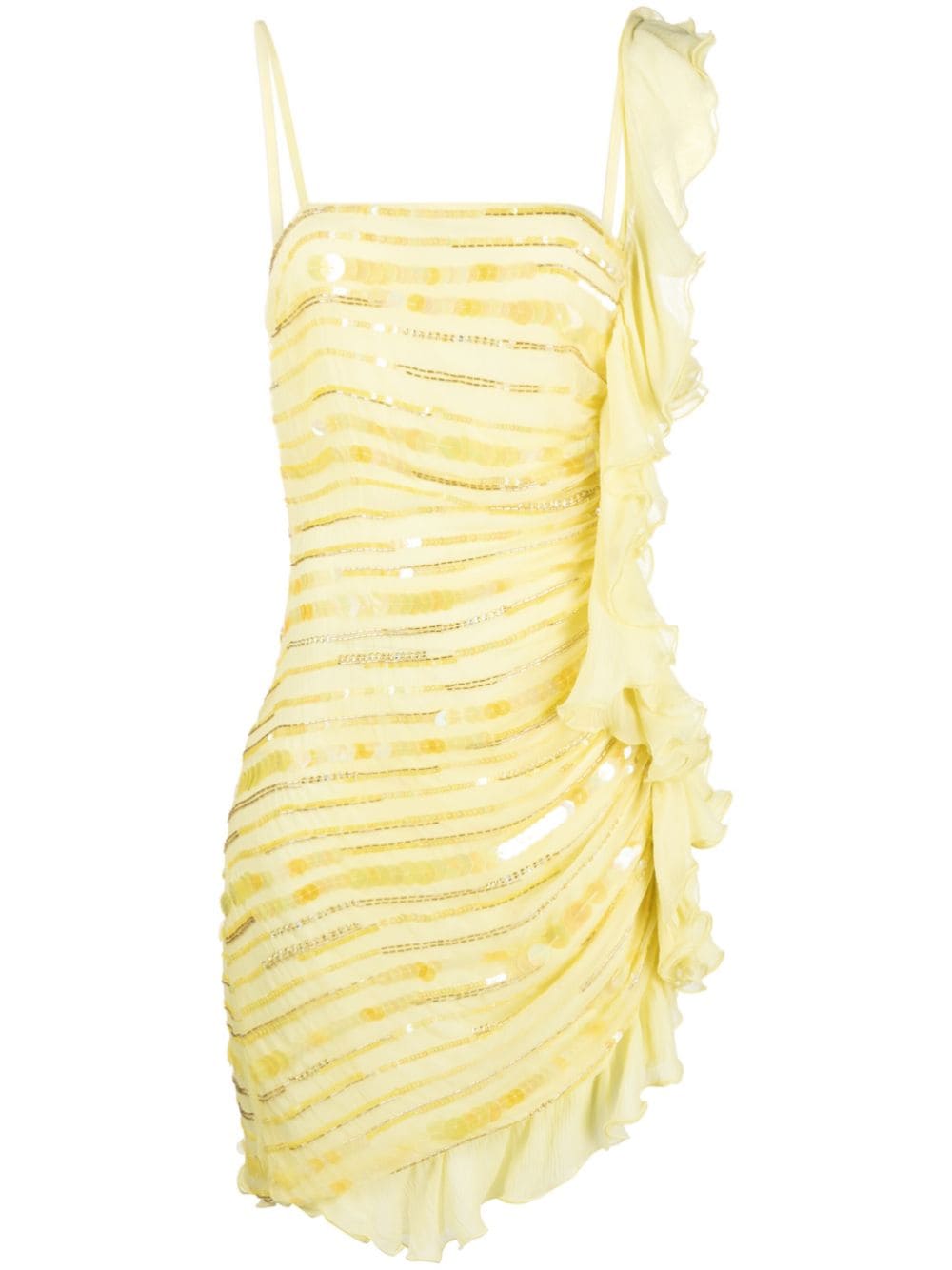Amen sequin-embellished asymmetric minidress - Yellow von Amen