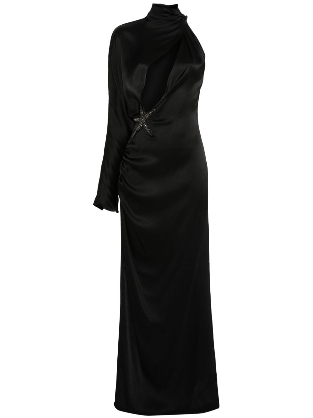 Amen star-embellished satin maxi dress - Black von Amen