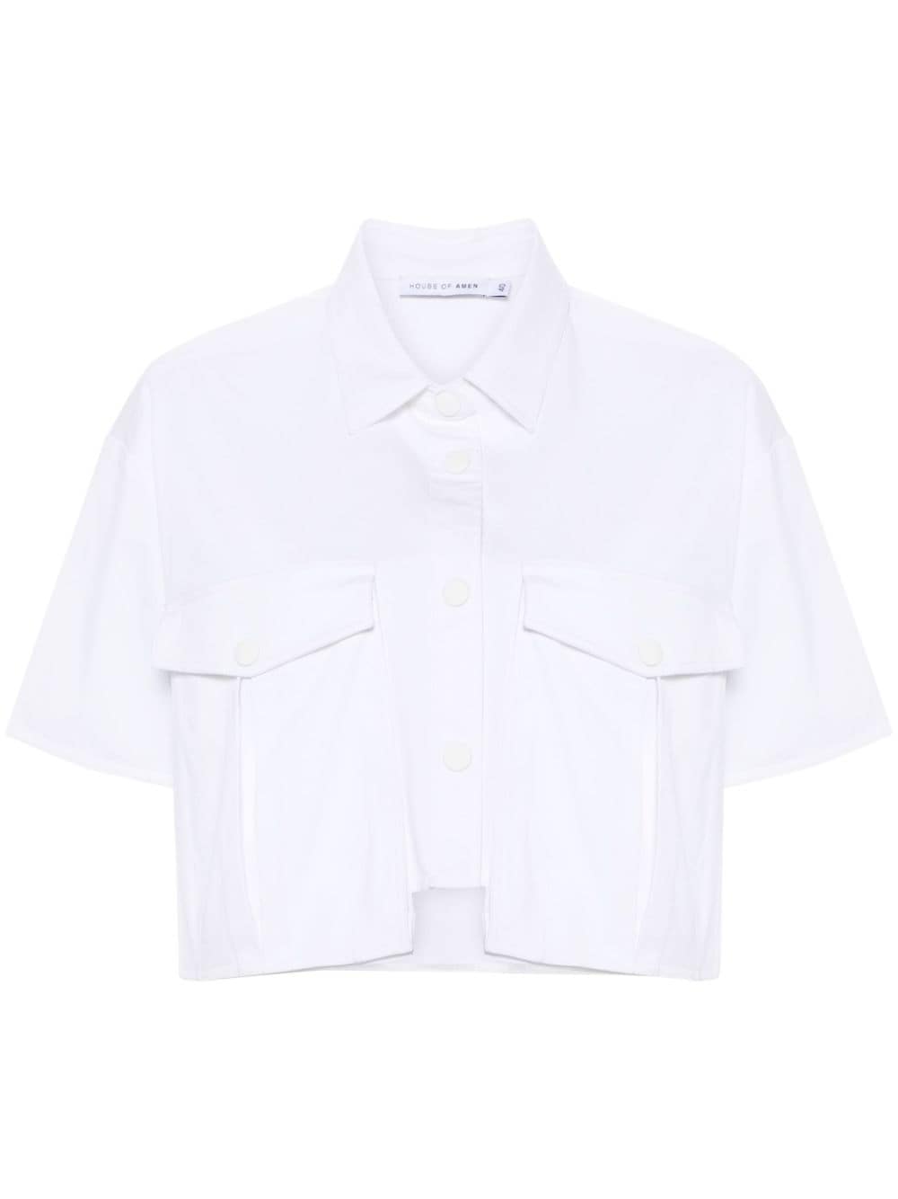 Amen twill cropped shirt - White von Amen