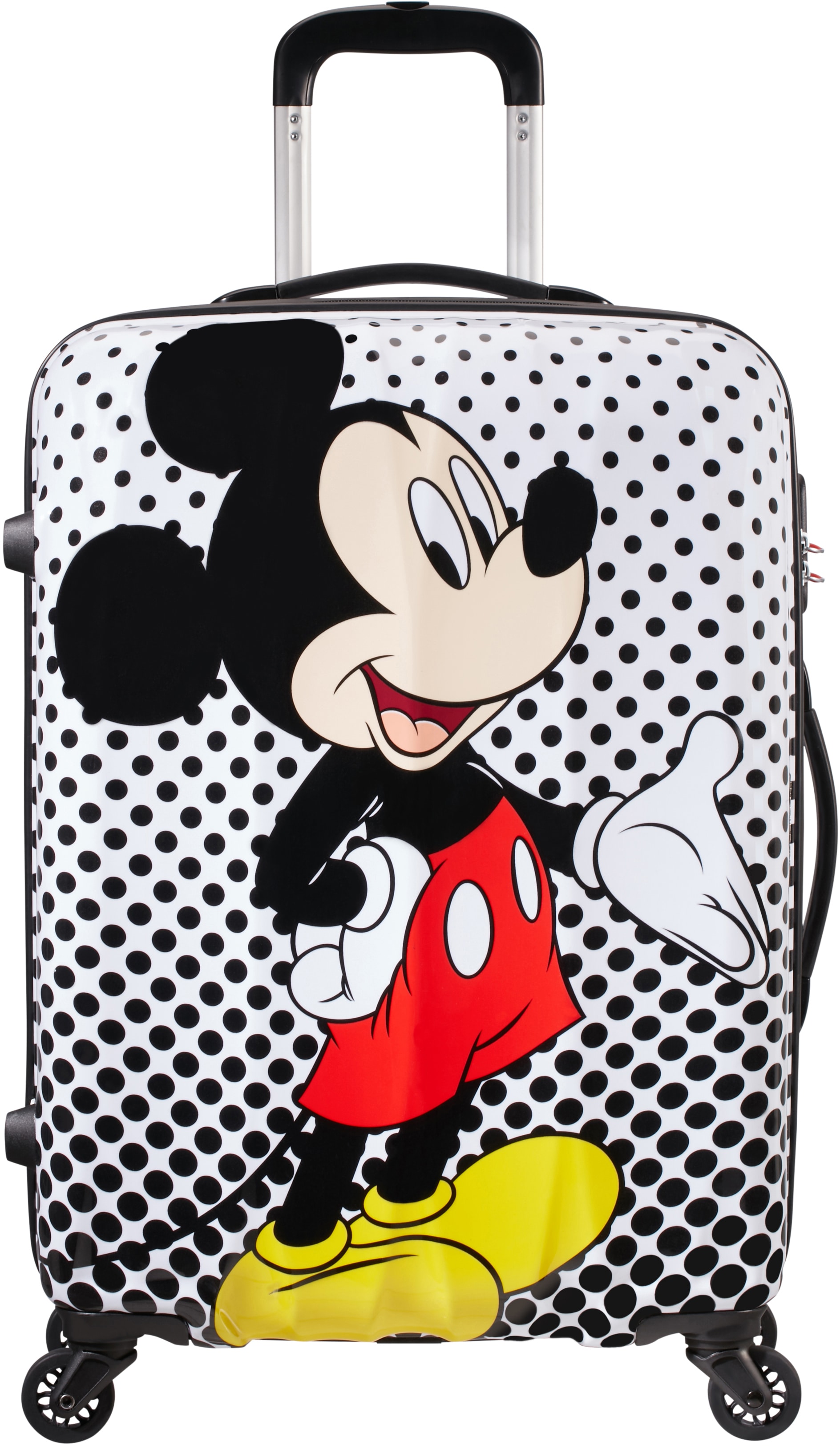 American Tourister® Hartschalen-Trolley »Disney Legends, Mickey Mouse Polka Dot, 65 cm«, 4 Rollen, Kinderreisekoffer Reisekoffer Aufgabegepäck TSA-Zahlenschloss von American Tourister®