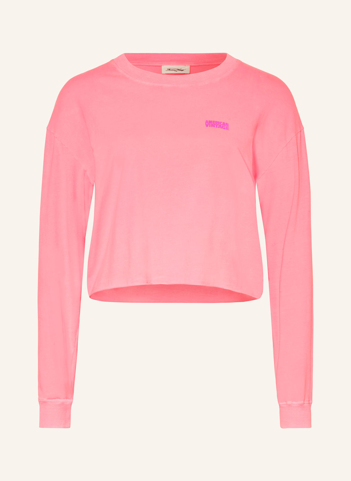 American Vintage Cropped-Longsleeve Pymaz pink von American vintage