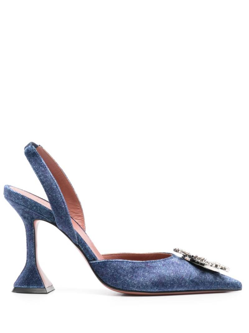 Amina Muaddi 95mm Begum slingback pumps - Blue von Amina Muaddi