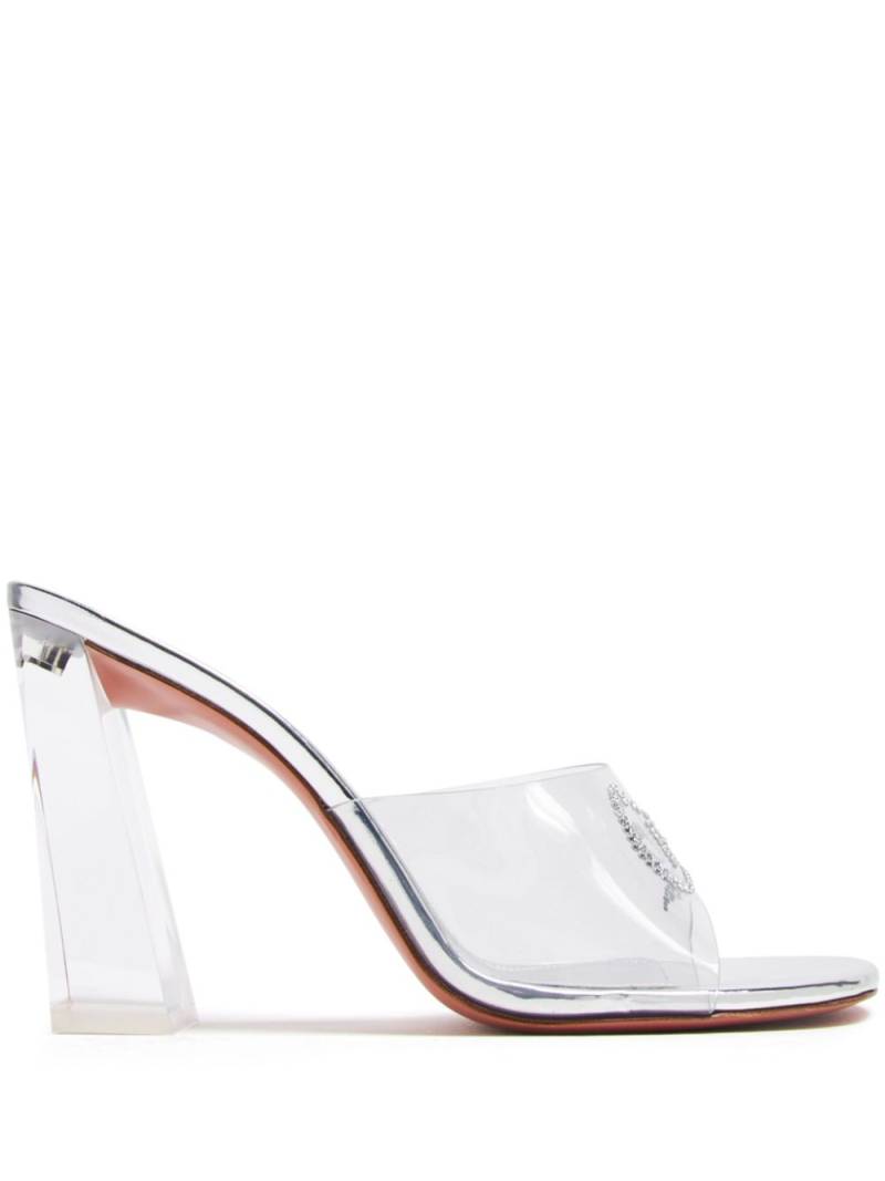 Amina Muaddi 95mm Bella Glass Mules - Neutrals von Amina Muaddi