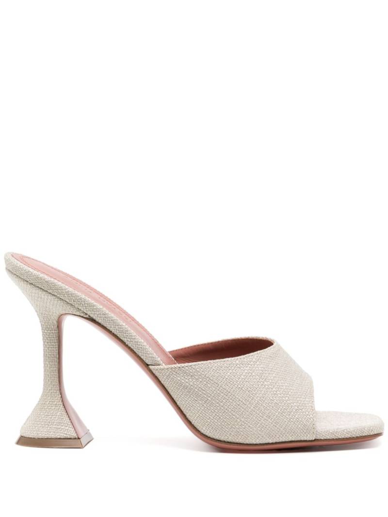 Amina Muaddi 95mm Lupita leather mules - Neutrals von Amina Muaddi