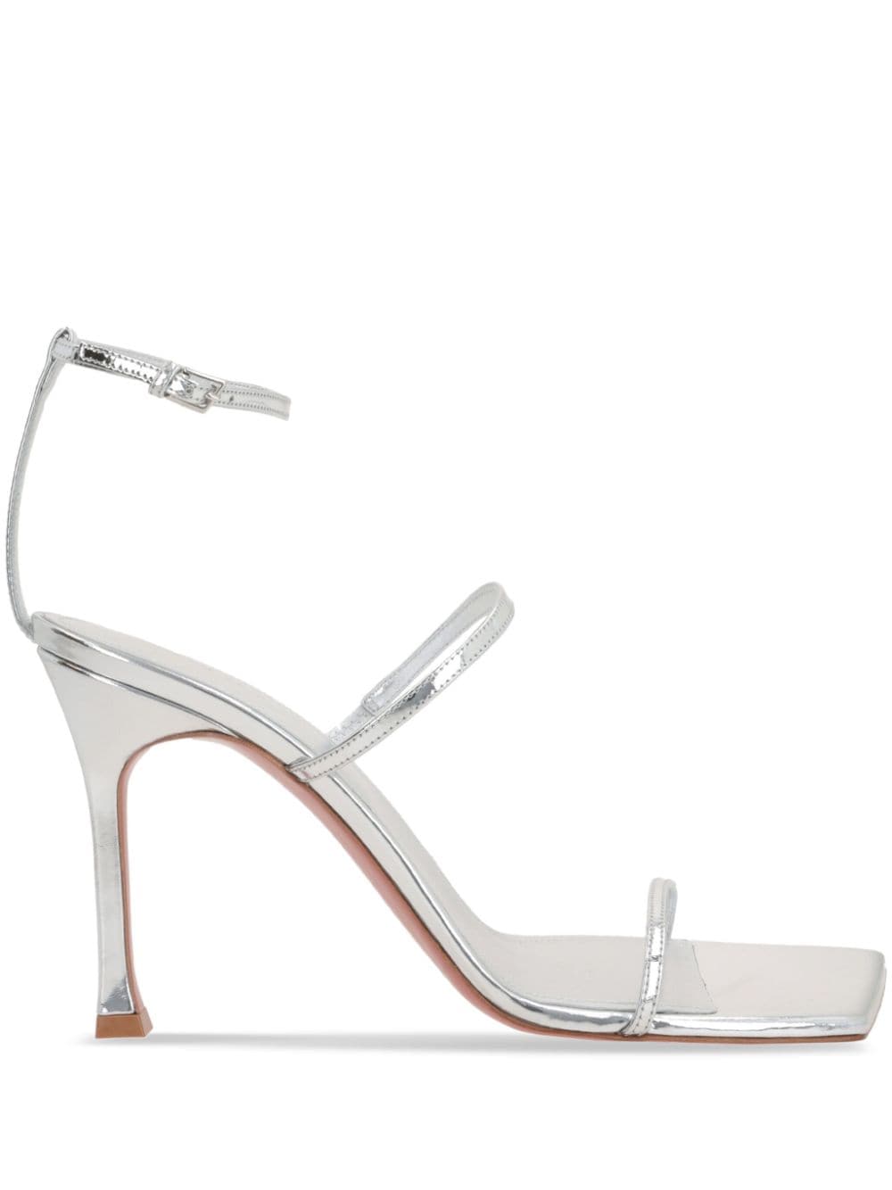 Amina Muaddi 95mm Maya Ankle-Strap Sandals - Silver von Amina Muaddi