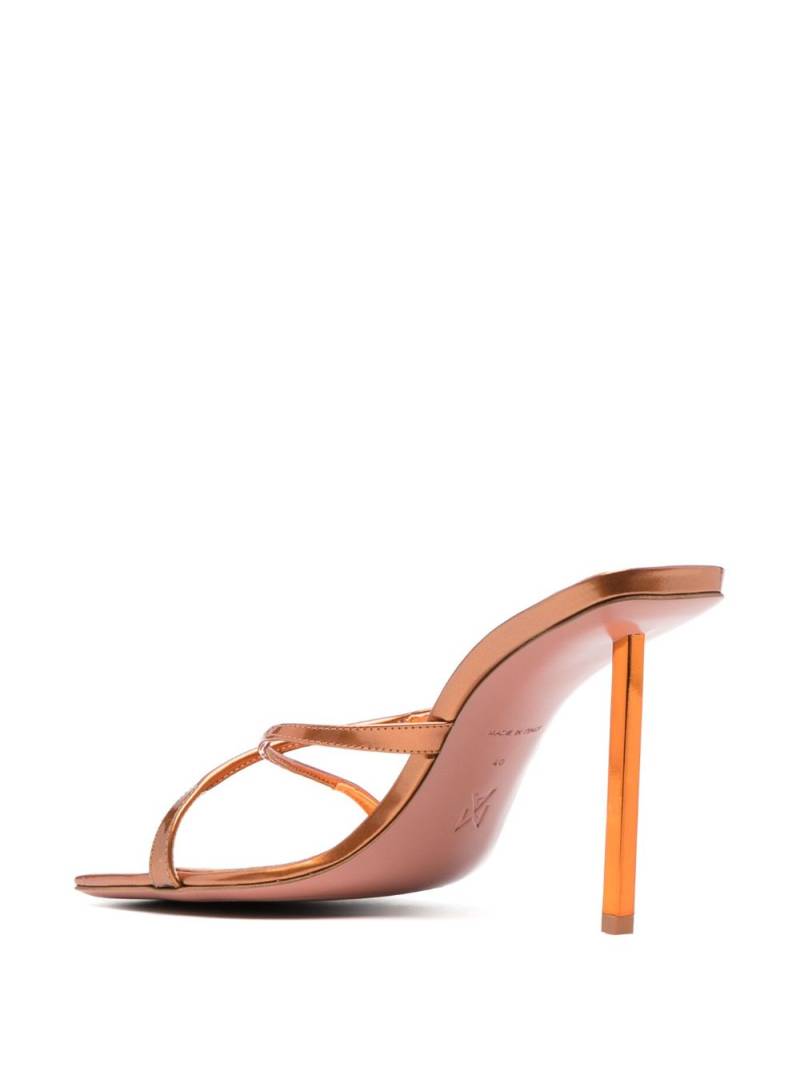 Amina Muaddi Adriana metallic-finish 95mm mules - Brown von Amina Muaddi