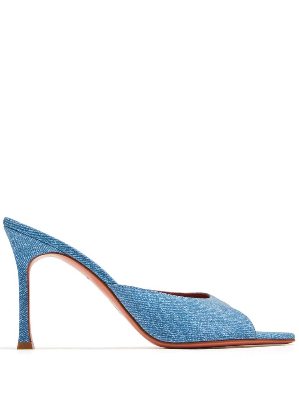 Amina Muaddi Alexa 90mm leather denim mules - Blue von Amina Muaddi