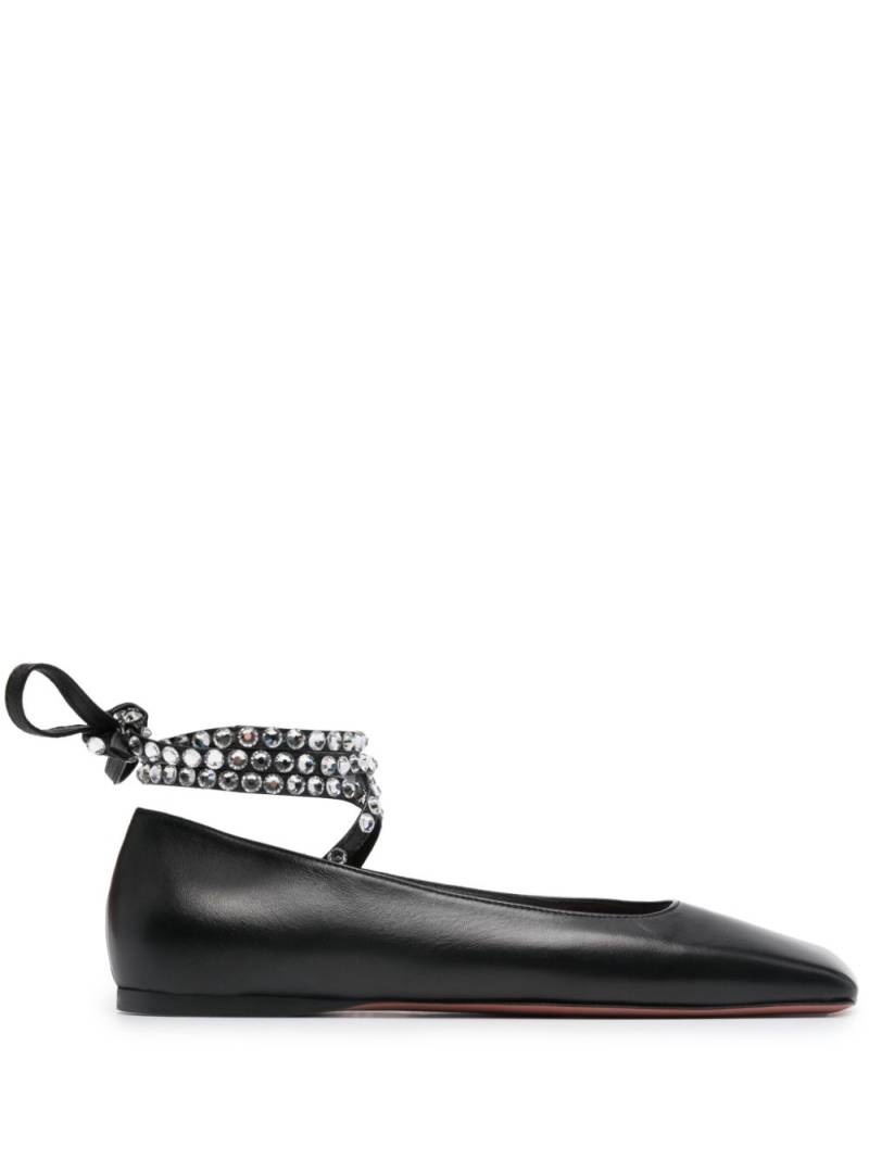 Amina Muaddi Ane leather ballerina shoes - Black von Amina Muaddi